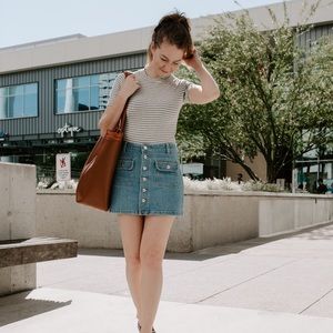 DENIM BUTTON UP SKIRT